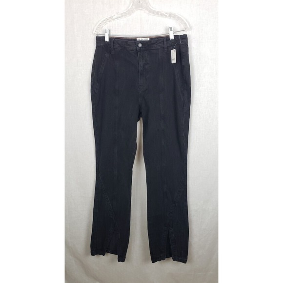 Free People Denim - Free People We The Free Midnight Black Jeans 31 Curvy Mona Flare Split Hem NWT